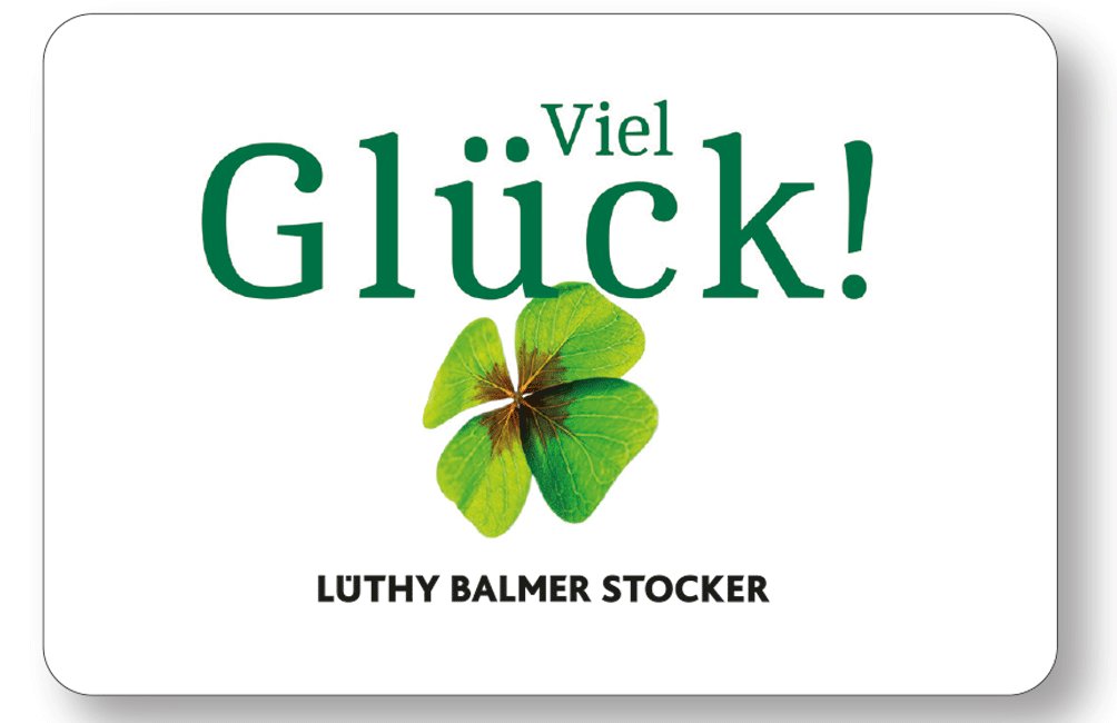 Geschenkkarte Glück / Carte cadeau 'Glück'