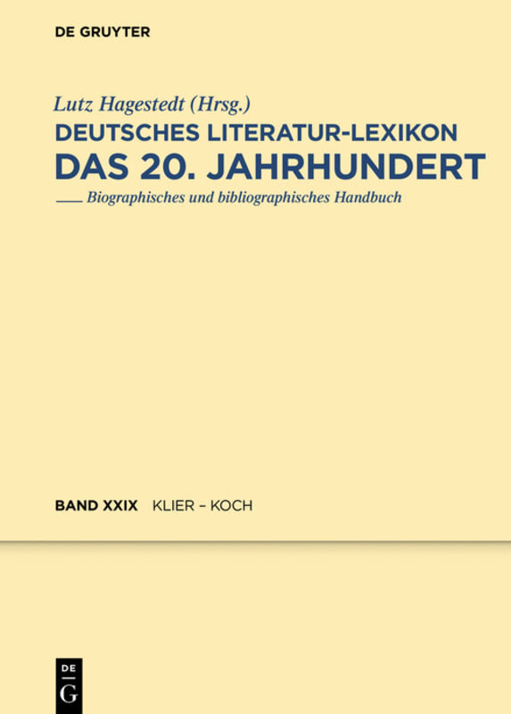 Klabund / Klier - Koch, Julius