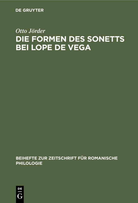 Die Formen des Sonetts bei Lope de Vega