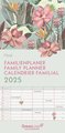 GreenLine - Floral 2025 Familienplaner, 22x45cm, Familienkalender mit effizienter Monatsaufteilung in 5 Spalten, für Familienorganisation, Schulferien und Stundenpläne, mit Spiralbindung