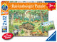 Ravensburger Kinderpuzzle - 05673 Tiere im Wald und auf der Wiese - 2x12 Teile + Wissensposter, Wieso? Weshalb? Warum? Puzzle für Kinder ab 3 Jahren