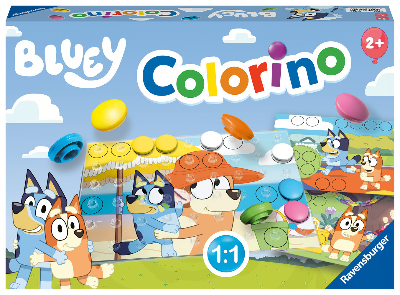 Ravensburger 22684 Bluey Colorino - Farb-Steckspiel für Kinder ab 2 Jahre, Klassiker zum Farbenlernen mit den Serienhelden der beliebten Vorschulserie