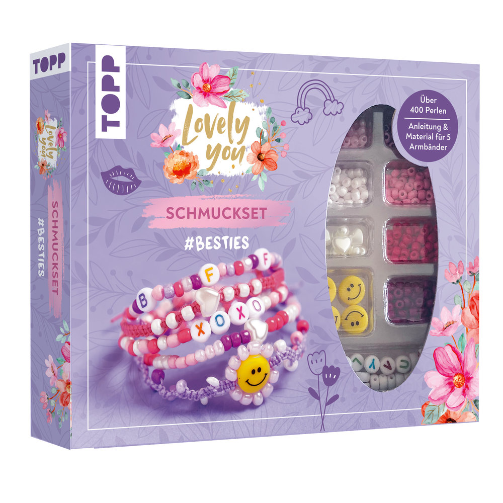 Lovely You Schmuckset #Besties. Anleitung und Material für 5 Armbänder. Über 400 Perlen