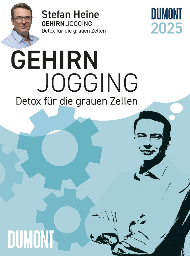 DUMONT - Stefan Heine Gehirnjogging 2025 Tagesabreißkalender, 11,8x15,9cm, Rätselkalender mit kniffligen Rätseln, Aufsteller und perforierten Seiten