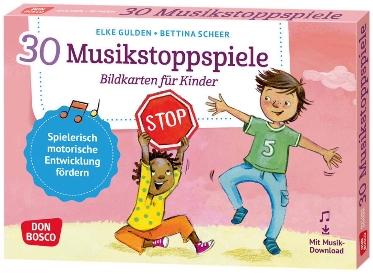 30 Musikstoppspiele. Bildkarten für Kinder