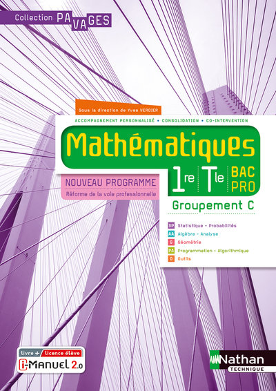 MATHEMATIQUES: 1RE;TERMINALE BAC PRO: GROUPEMENT C: LIVRE + LICENCE