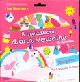 8 invitations d'anniversaire à décorer : les licornes