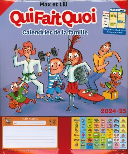 Quifaitquoi : calendrider de la famille 2024-2025