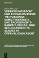 Verfassungsrecht und einfaches Recht - Verfassungsgerichtsbarkeit und Fachgerichtsbarkeit. Primär- und Sekundärrechtsschutz im Öffentlichen Recht