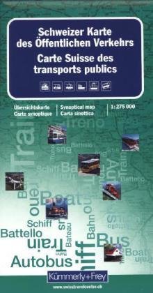 Kümmerly+Frey Karte Schweizer Karte des öffentlichen Verkehrs. Carte Suisse des transport publics. Carta Svizzera dei tr