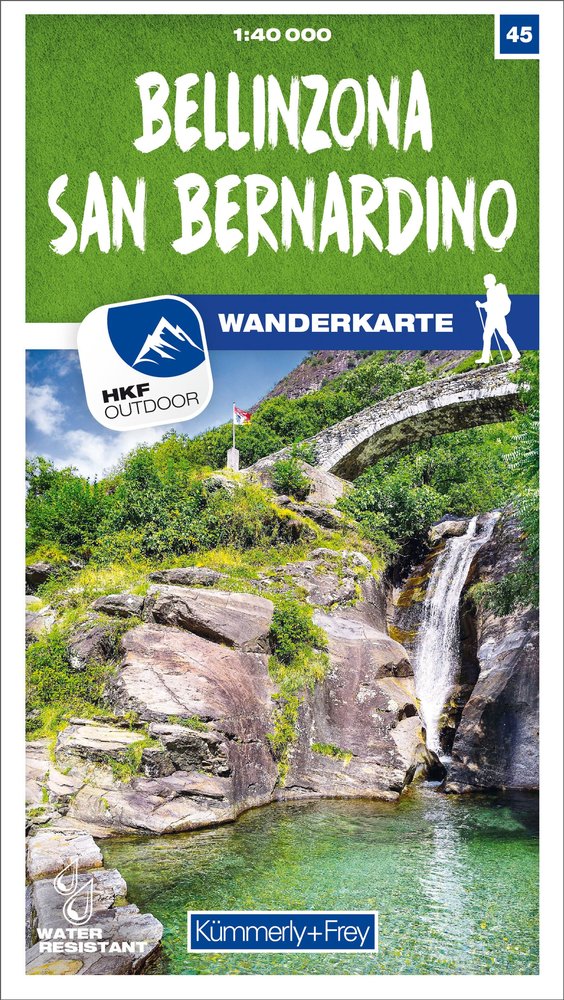 Kümmerly+Frey Wanderkarte 45 Bellinzona, San Bernardino 1:40.000. 1:40'000