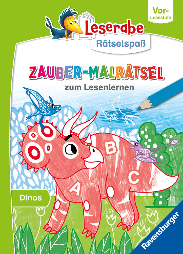 Leserabe Rätselspaß Zauber-Malrätsel zum Lesenlernen: Dinos (Vor-Lesestufe)