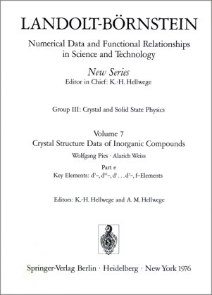 Key Elements: d9-, d10-, d1...d3-, f-Elements / Schlüsselelemente: d9-, d10-, d1...d3-, f-Elemente - Landolt-Börnstein, Numerical Data and Functional Relationships in Science and Technology