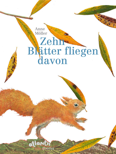 Zehn Blätter fliegen davon