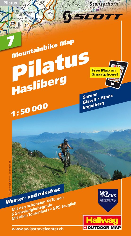 Hallwag Mountainbike-Karte 7 Pilatus 1:50.000. 1:50'000