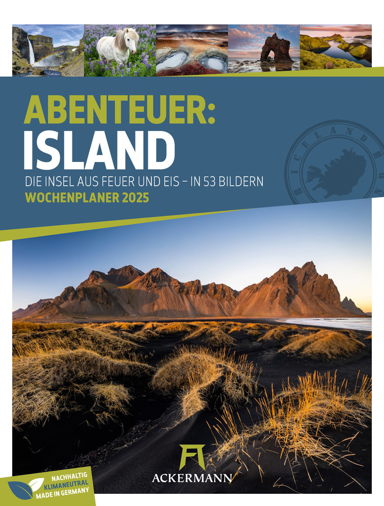 Island - Die Insel aus Feuer und Eis - Wochenplaner Kalender 2025