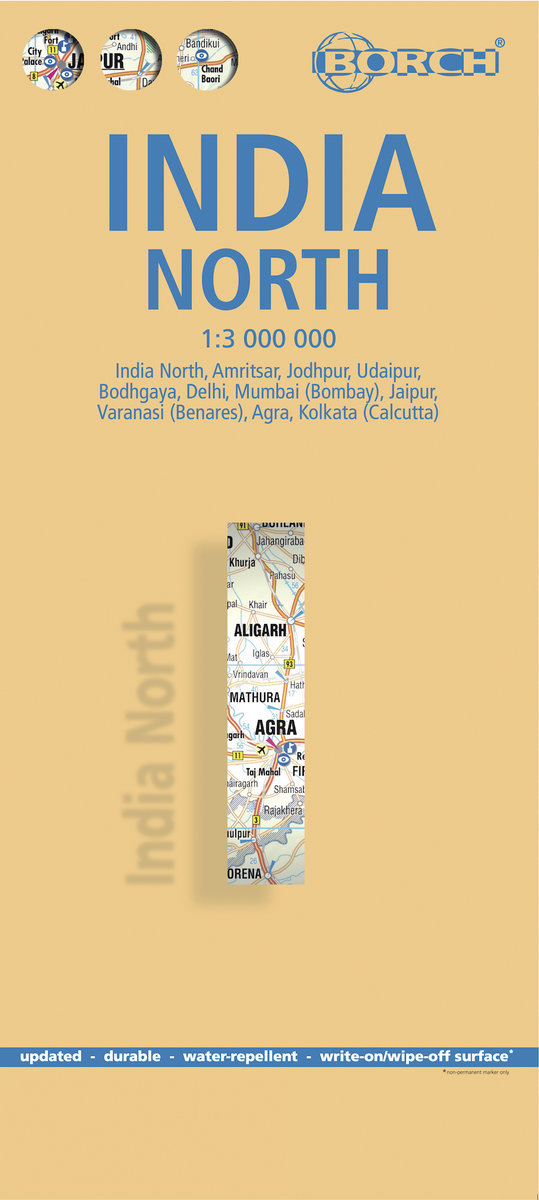 India North, Nordindien, Borch Map. 1:3'000'000