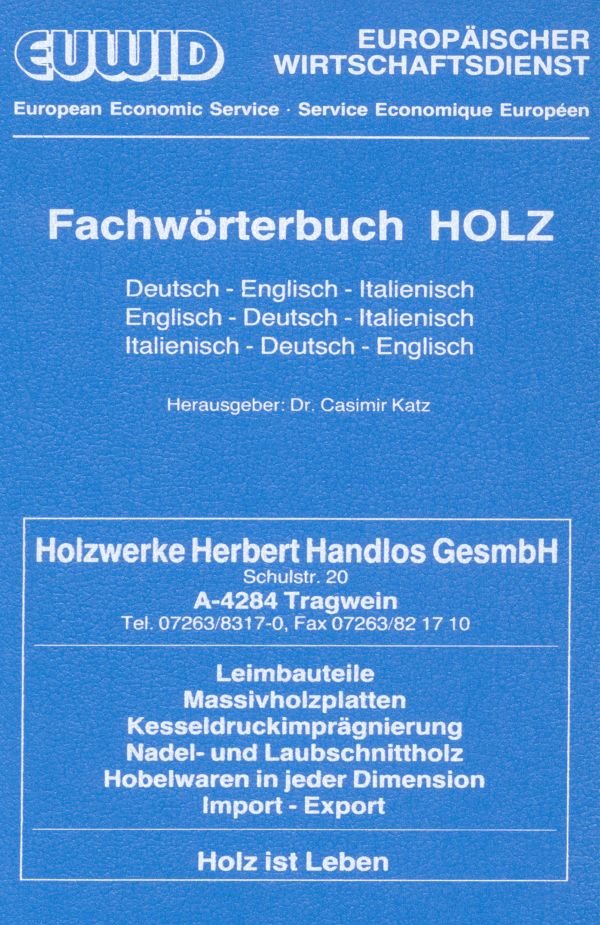 Fachwörterbuch HOLZ.