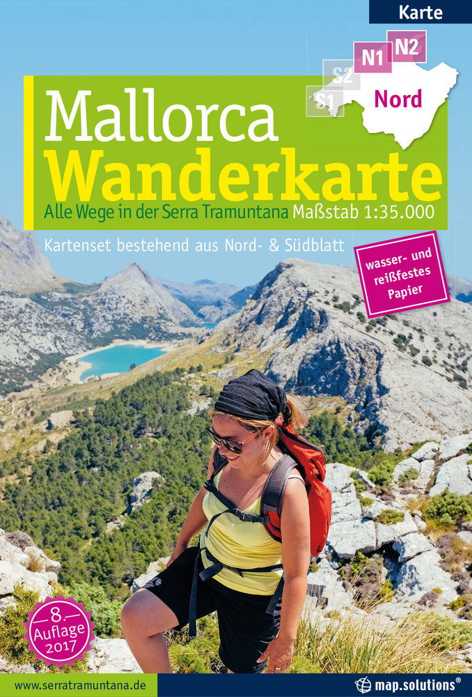 Mallorca Wanderkarte 1:35.000 (Kartenset mit Nord + Süd-Blatt). 1:35'000