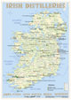 Whiskey Distilleries Ireland - Tasting Map. 1:1'800'000