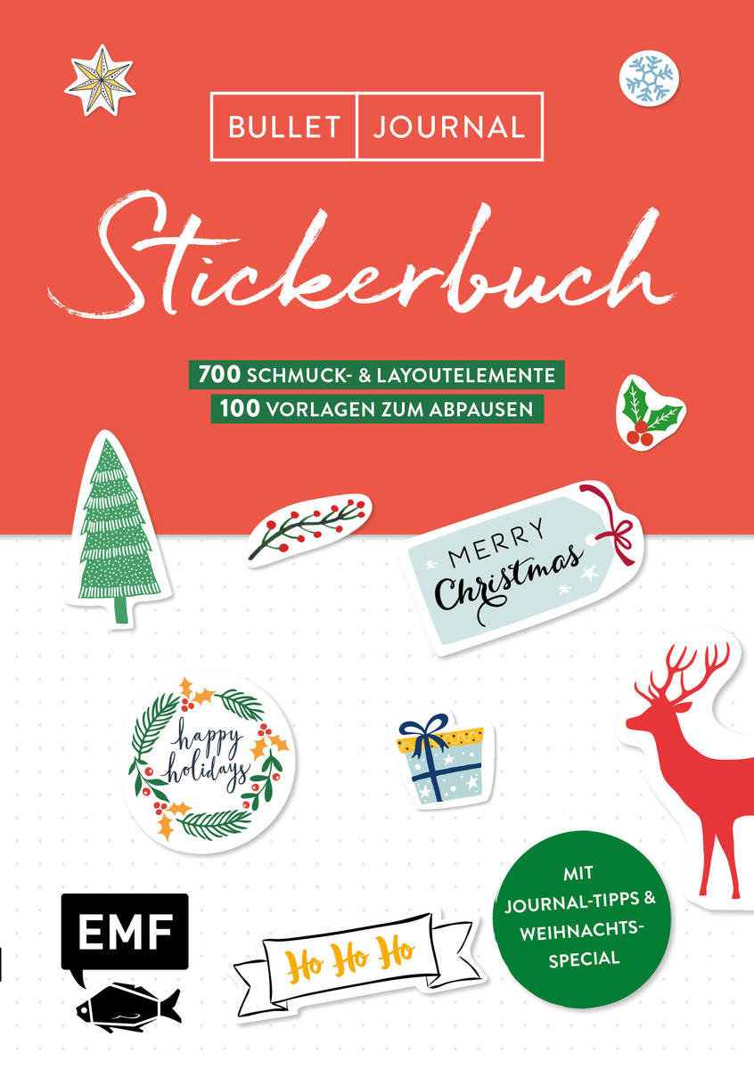 Bullet Journal - Stickerbuch Merry Christmas: 700 weihnachtliche Schmuckelemente