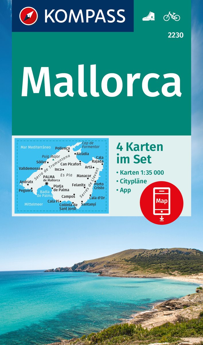 KOMPASS Wanderkarten-Set 2230 Mallorca (4 Karten) 1:35.000. 1:35'000